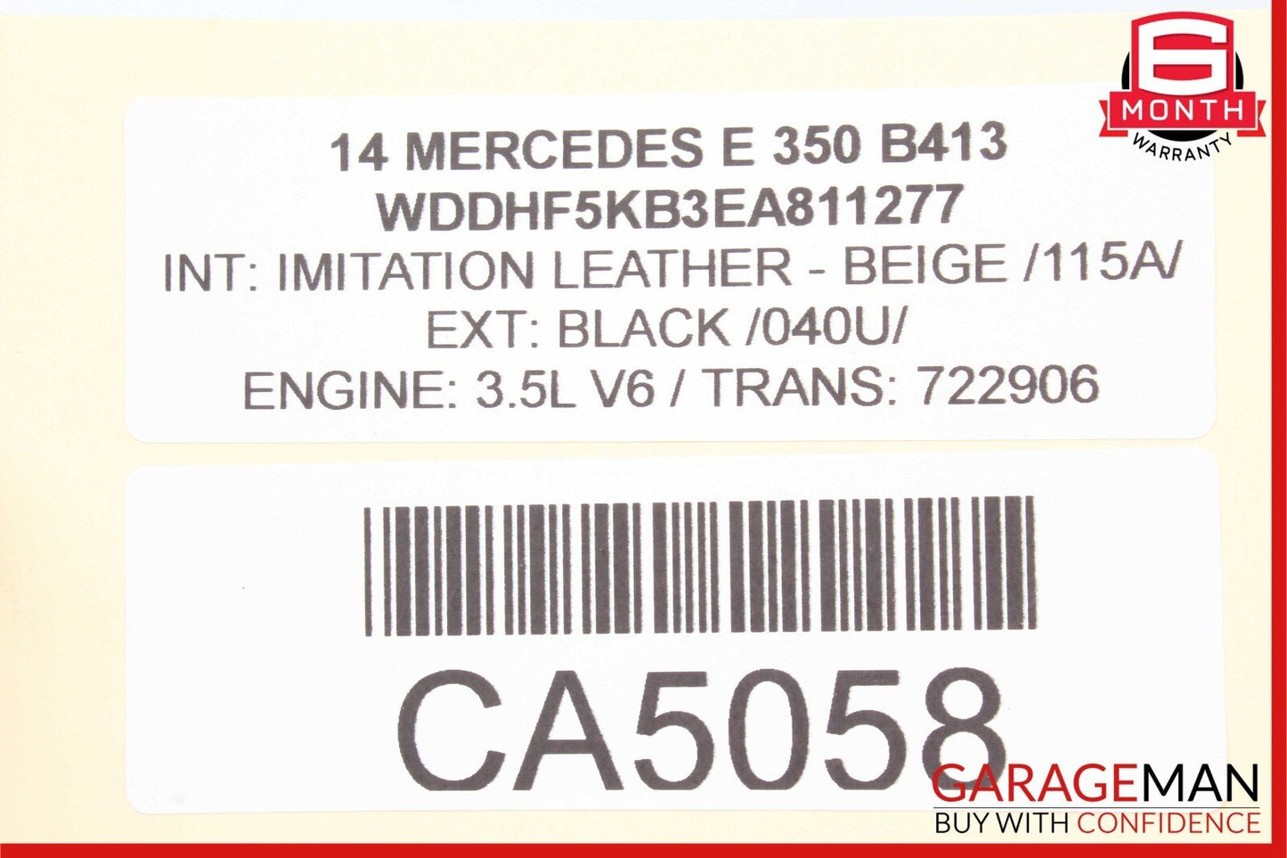12-20 Mercedes C350 E400 SLK350 GLK350 E350 Engine Motor Throttle Valve Body