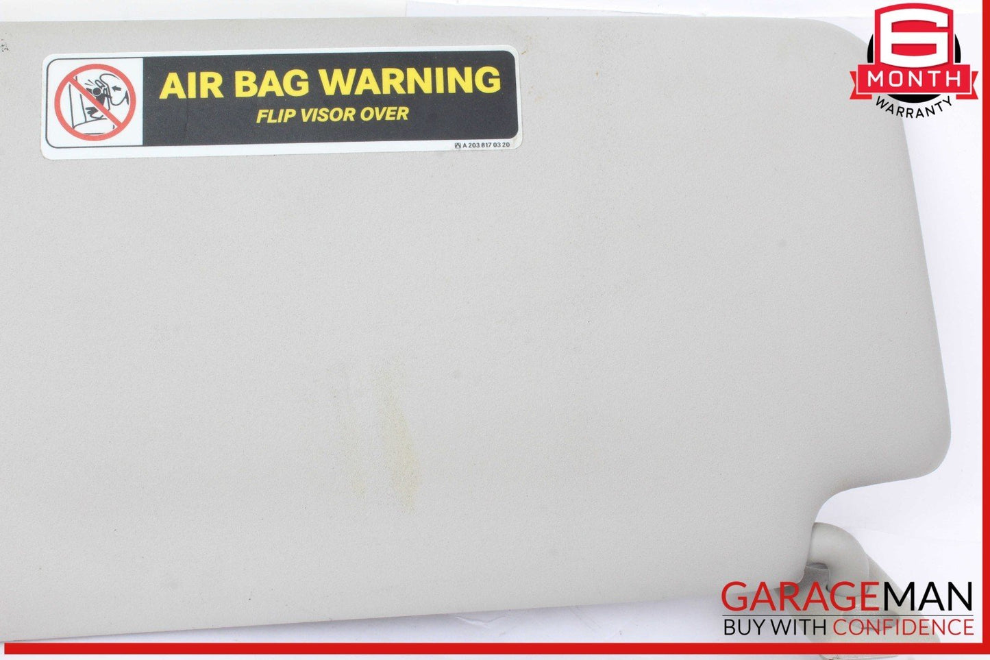 01-07 Mercedes W209 CLK500 Front Right Side Sun Visor Sunvisor Gray 2038170320