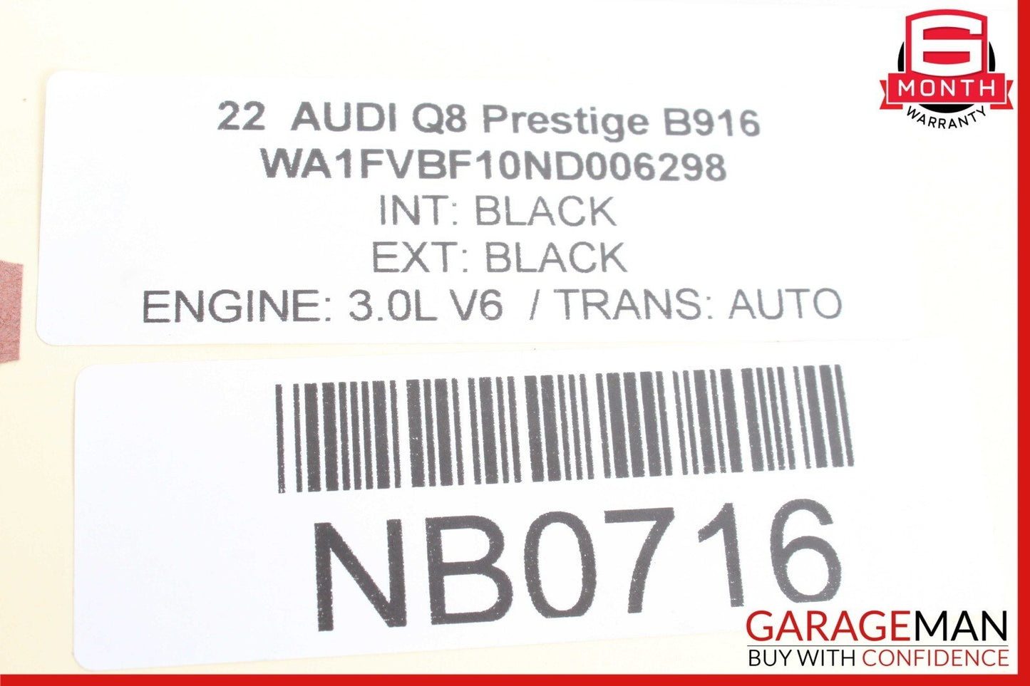 19-23 AUDI Q8 3.0L FUEL VAPOR EVAP CHARCOAL CANISTER W/ SHIELD