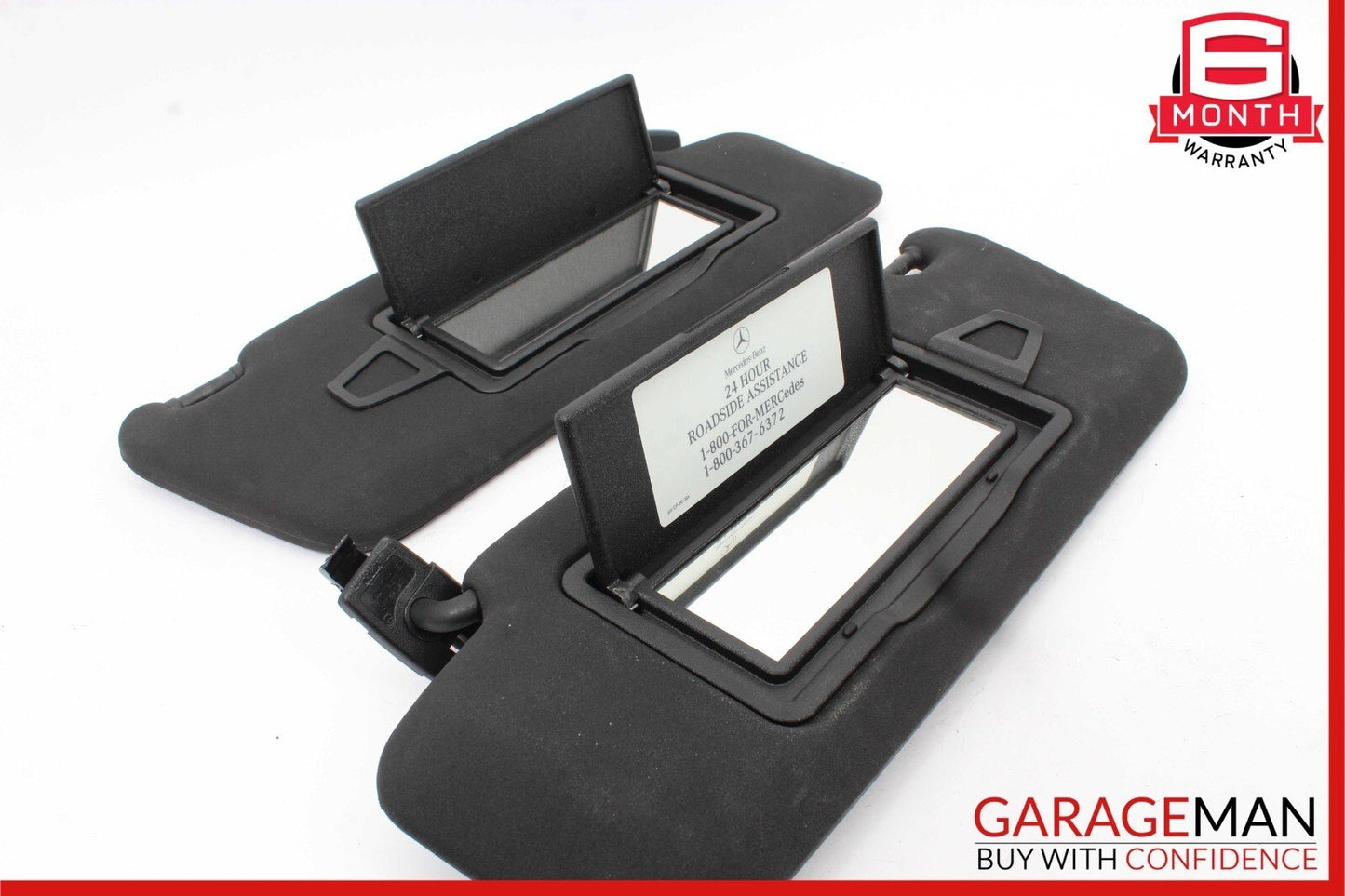 08-15 Mercedes W204 C250 C300 Right and Left Sunvisor Sun Visor Set Black OEM