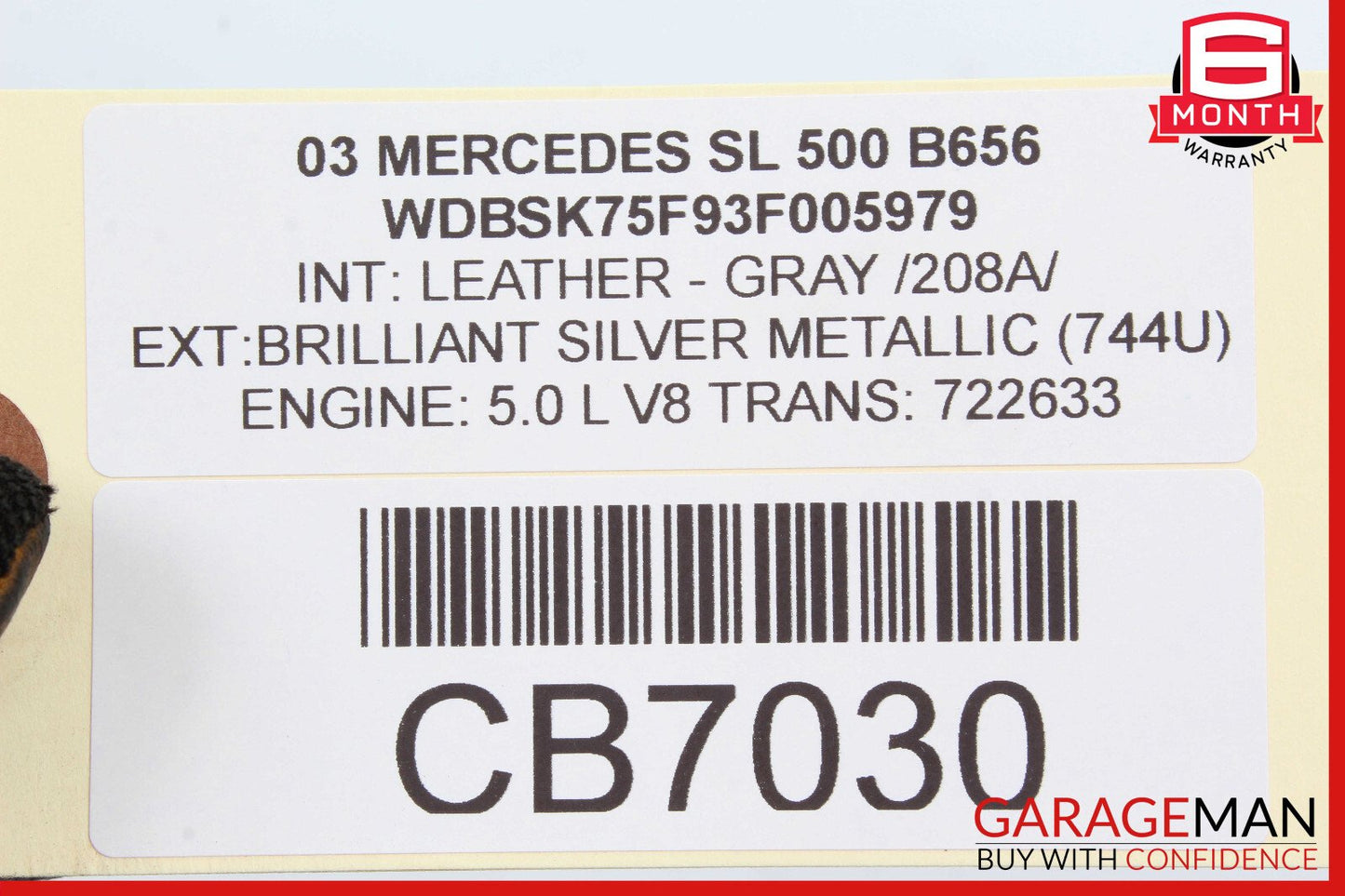 03-12 Mercedes R230 SL500 SL550 SL55 AMG Door Control Module Right Side OEM