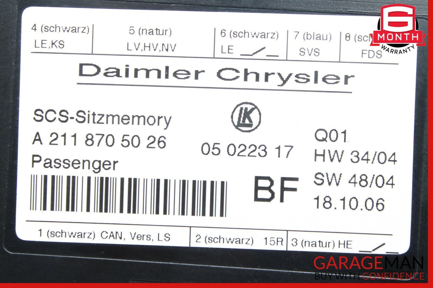 03-11 Mercedes SLK350 GL320 E63 AMG Front Right Side Seat Control Module Unit