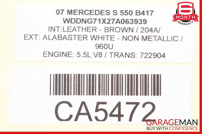 07-13 Mercedes W221 S550 S63 Front Left Driver Side Under Seat Control Unit OEM