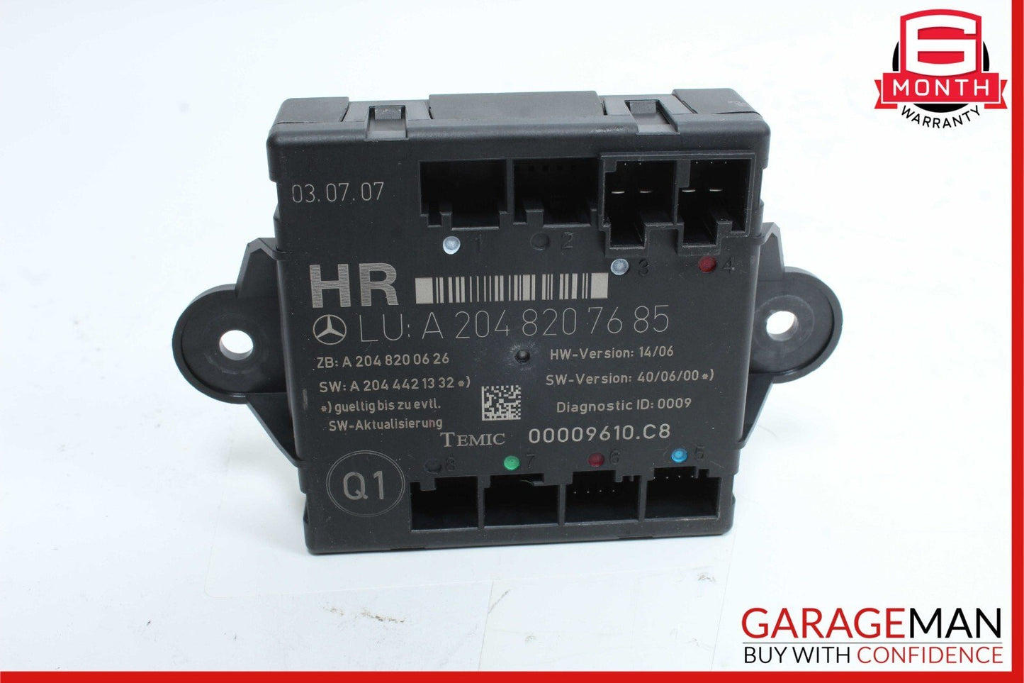 08-18 Mercedes W204 C300 GLK350 C250 Rear Right Side Door Control Module OEM