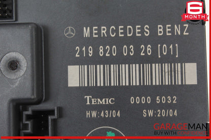 06-11 Mercedes W219 CLS63 AMG CLS55 Rear Right Door Control Module 2198200326