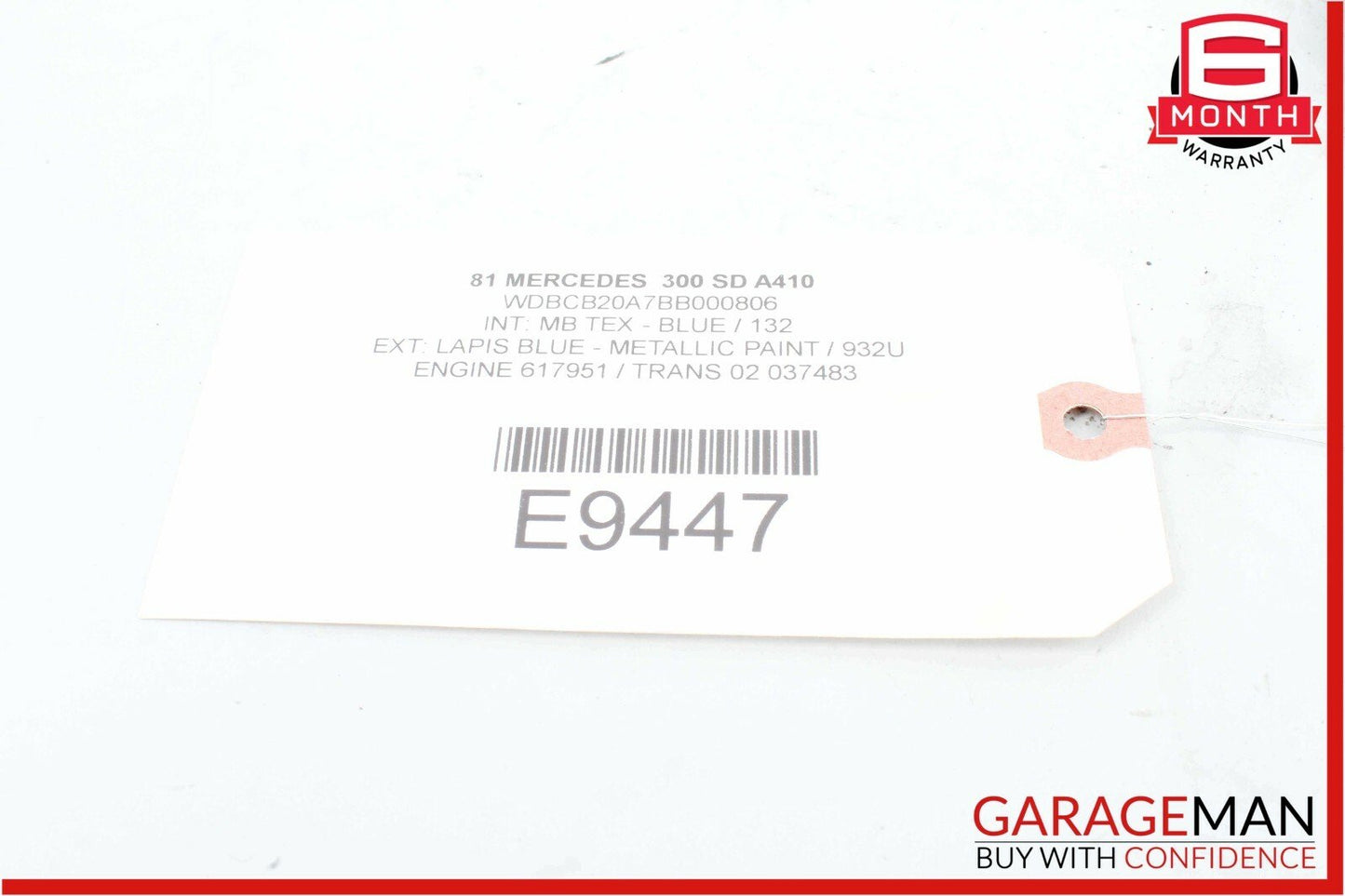 81-85 Mercedes W126 300SD Front Right Side Headlight Lower Trim Panel Cover