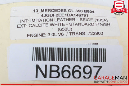 12-19 Mercedes X166 GL350 ML550 Window Regulator Motor Rear Left Side OEM