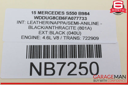 14-17 Mercedes W222 S550 Rear Left Driver Side Window Regulator Motor OEM