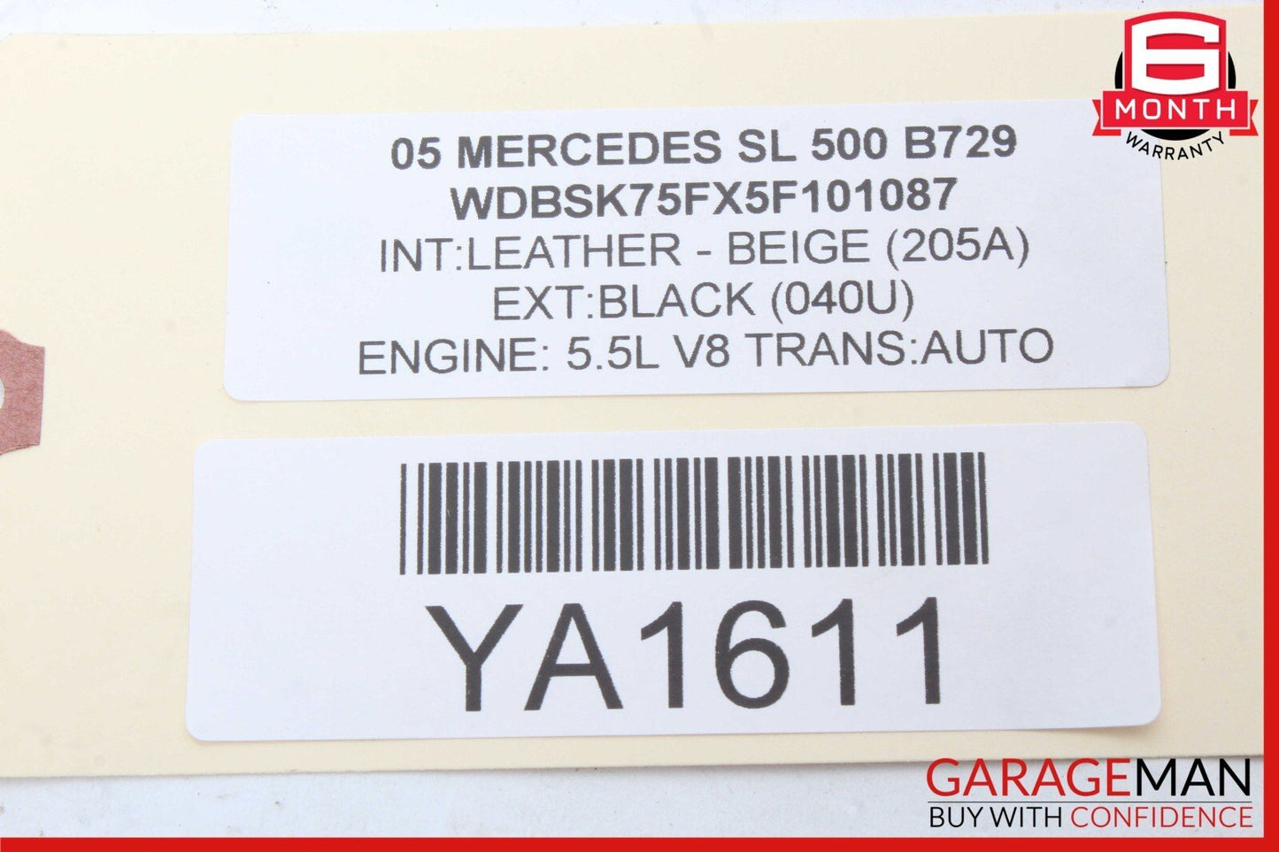 05-12 Mercedes R230 SL500 SL55 AMG Interior Overhead Dome Reading Light Gray OEM