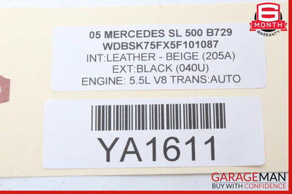 05-12 Mercedes R230 SL500 SL55 AMG Interior Overhead Dome Reading Light Gray OEM
