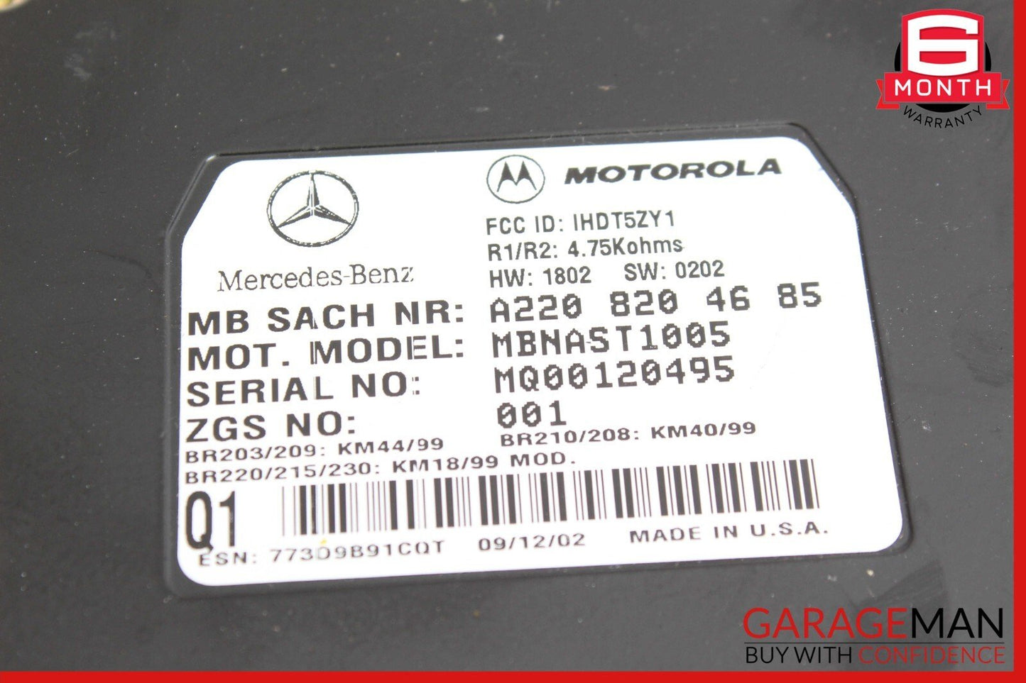 00-09 Mercedes R170 SLK320 SL550 Voice Command Control Module 2038205826 OEM