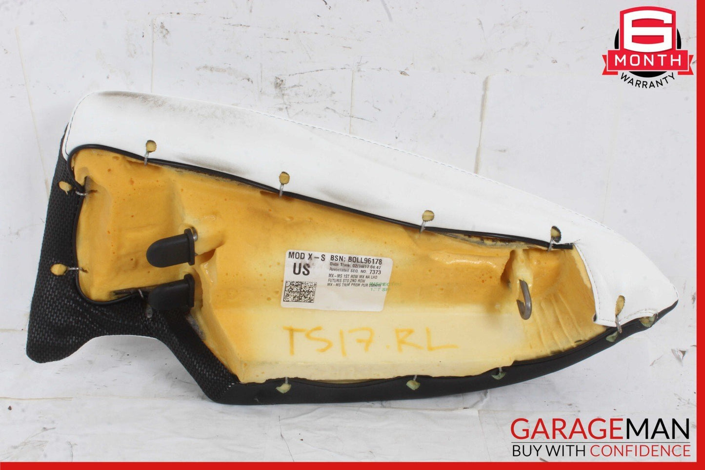 16-20 Tesla Model S Rear Left Driver Side Seat Bolster Cushion Cover White OEM