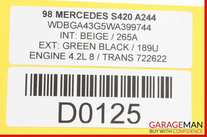 94-02 Mercedes W140 S420 SL500 SL600 Anti Theft Control Module 1408209126 OEM