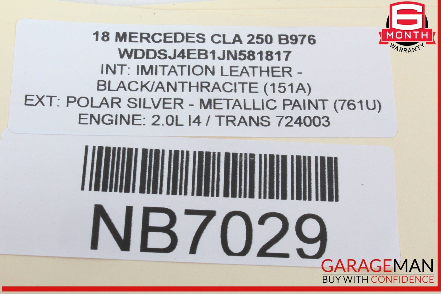 14-18 Mercedes W117 CLA250 Rear Left Side Suspension Lower Control Arm OEM