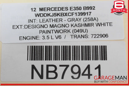 10-20 Mercedes W212 E350 E550 Rear Left Window Regulator Motor 2078200542 OEM