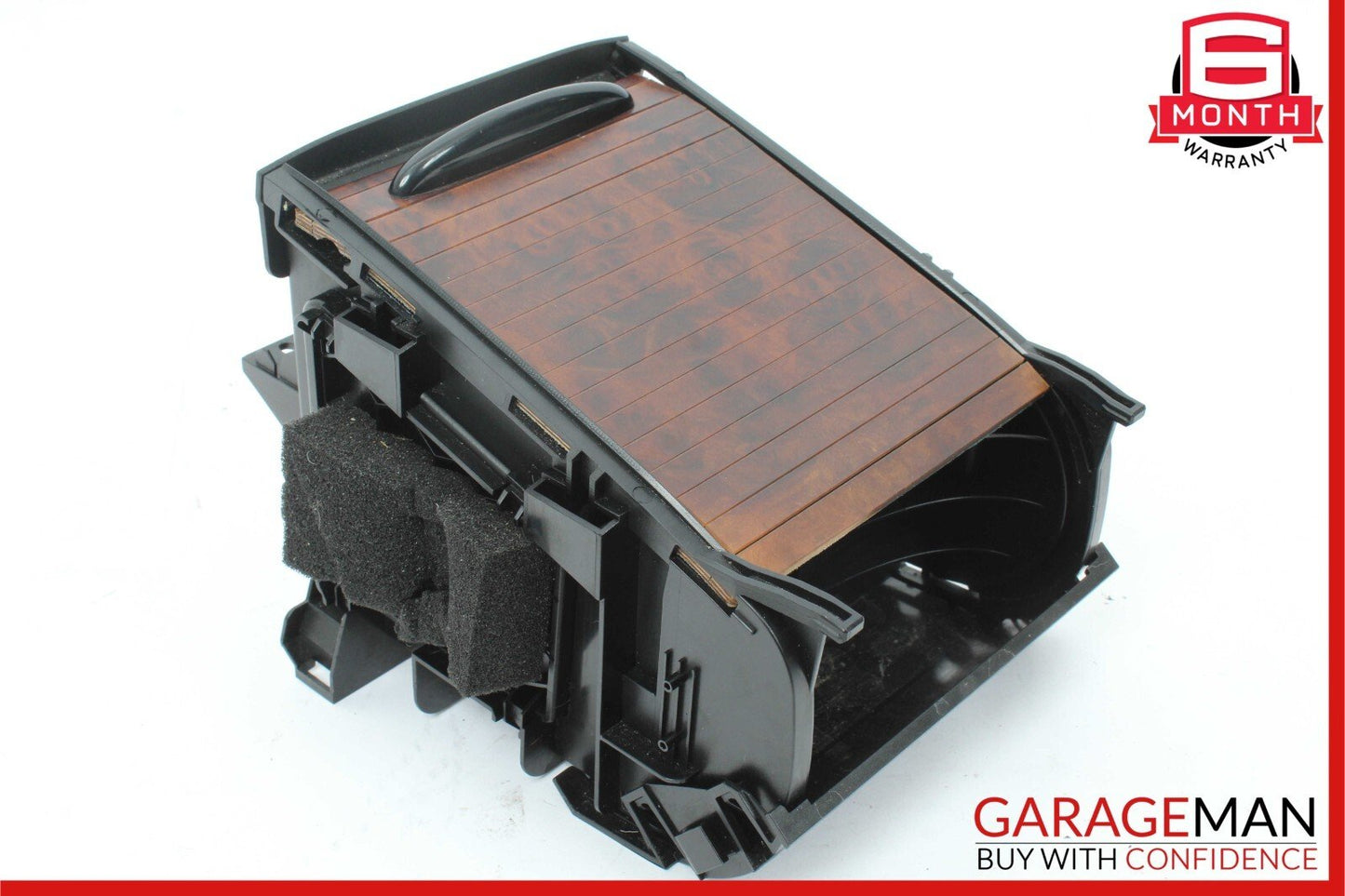 06-11 Mercedes W219 CLS500 Rear Center Console Cupholder Storage Tray Wood