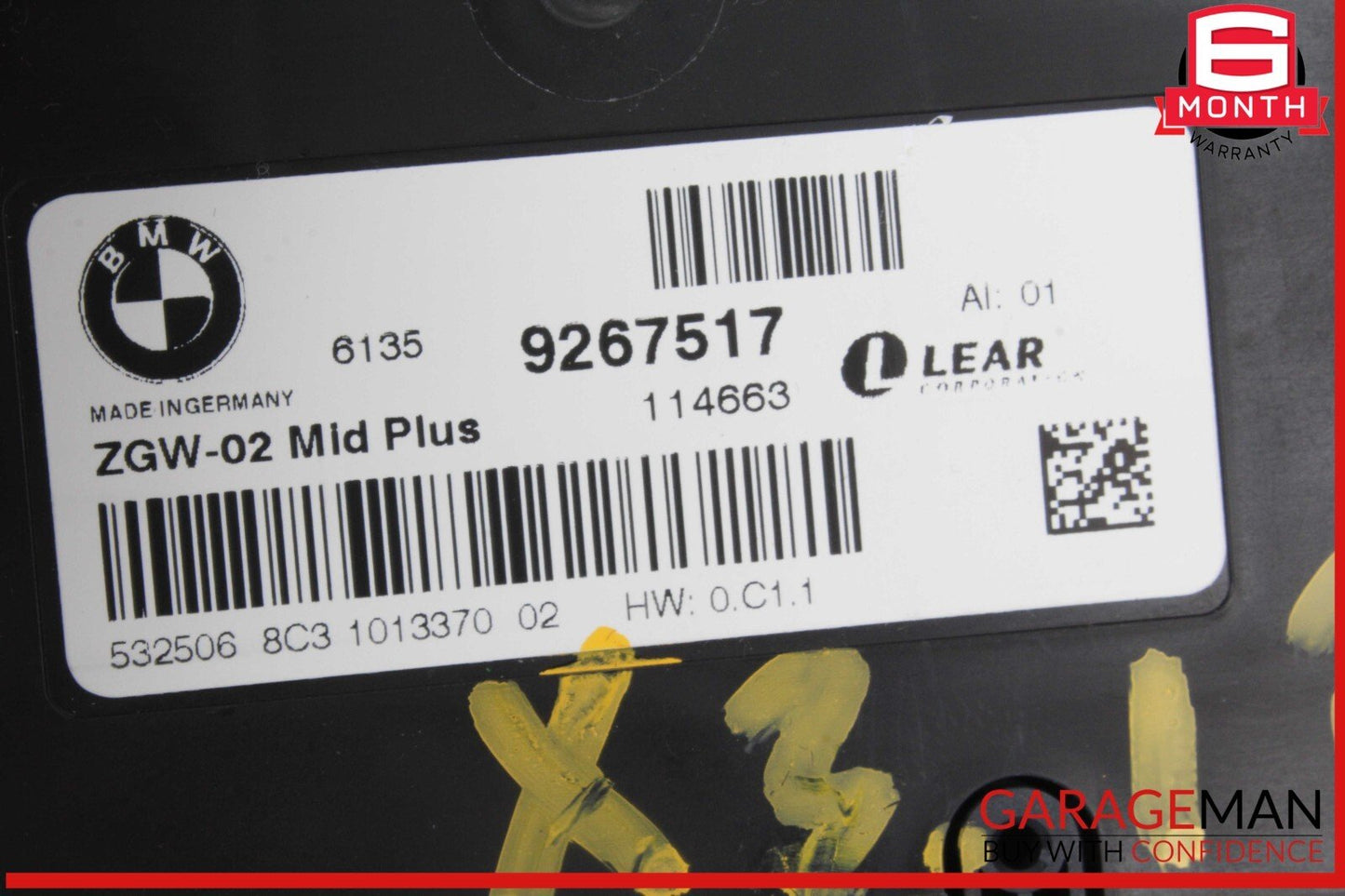 11-17 BMW X3 Central Gateway Body Control Module Unit 9267517 OEM