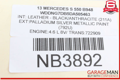 10-13 Mercedes W221 S550 S63 E550 Active Lane Assist Front Camera 0009050338 OEM