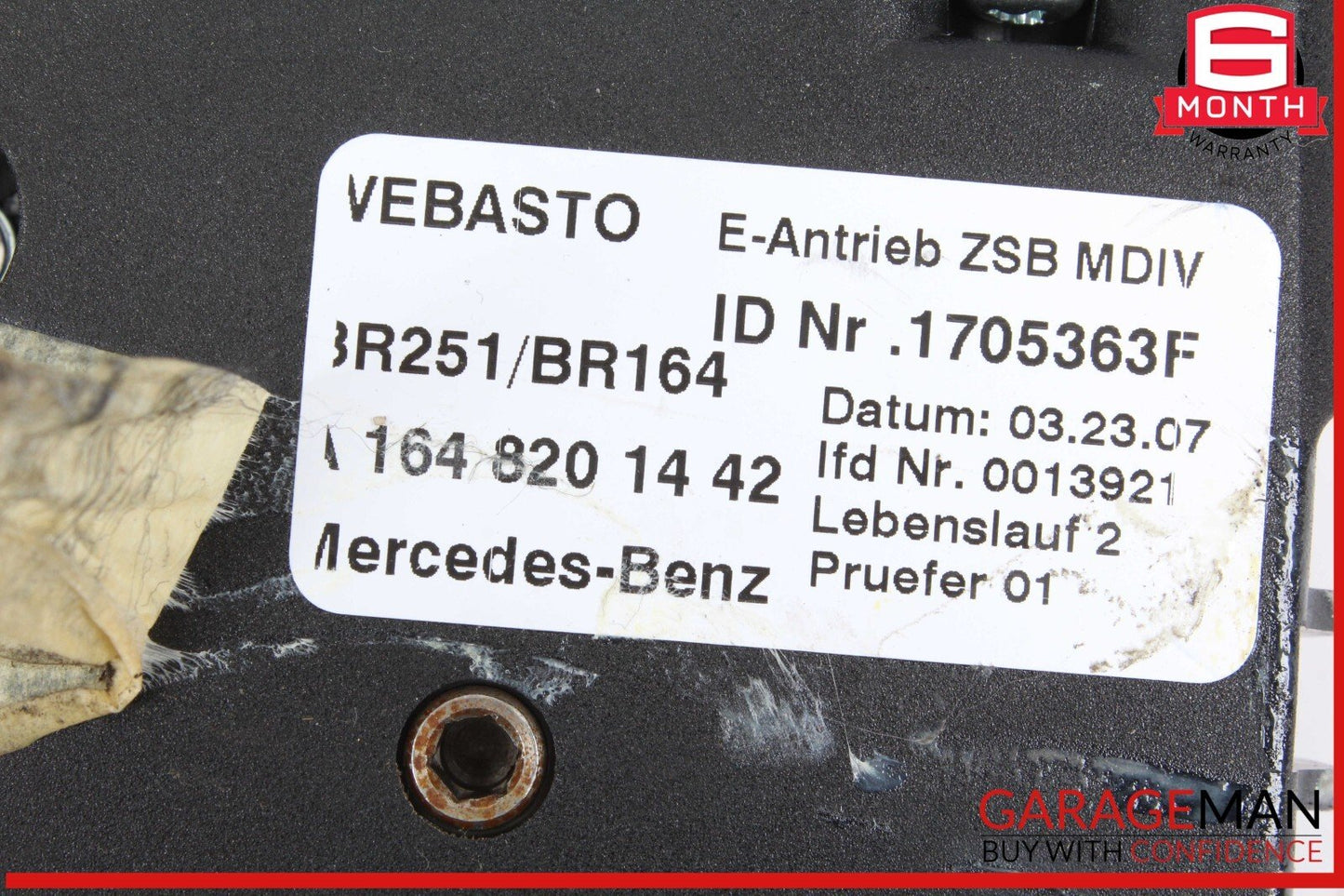 06-13 Mercedes X164 GL450 ML350 Panoramic Sunroof Sun Roof Motor 1648201442 OEM