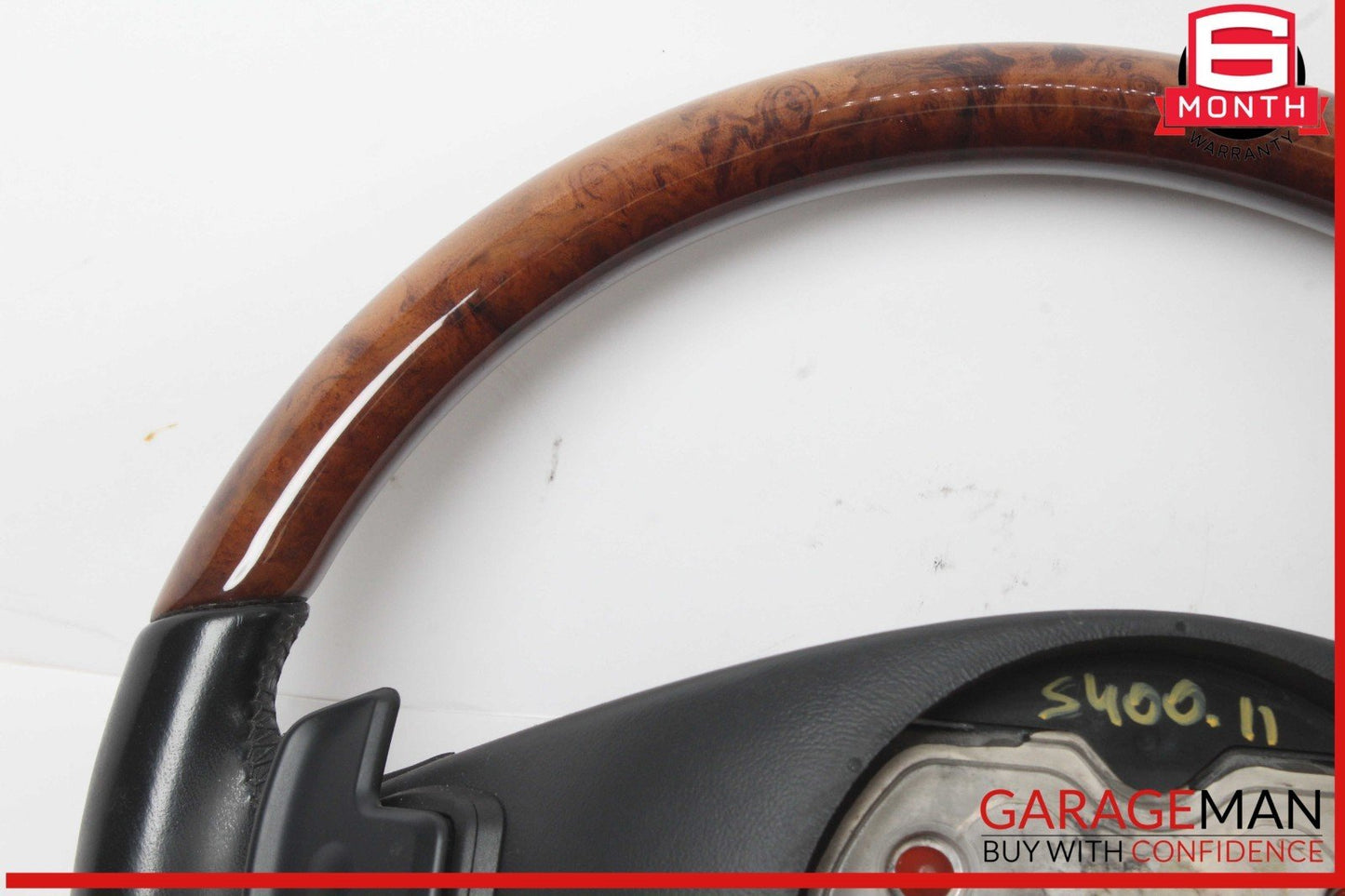 10-14 Mercedes W221 S400 S600 Steering Wheel w/ Paddle Shifters Black Wood OEM