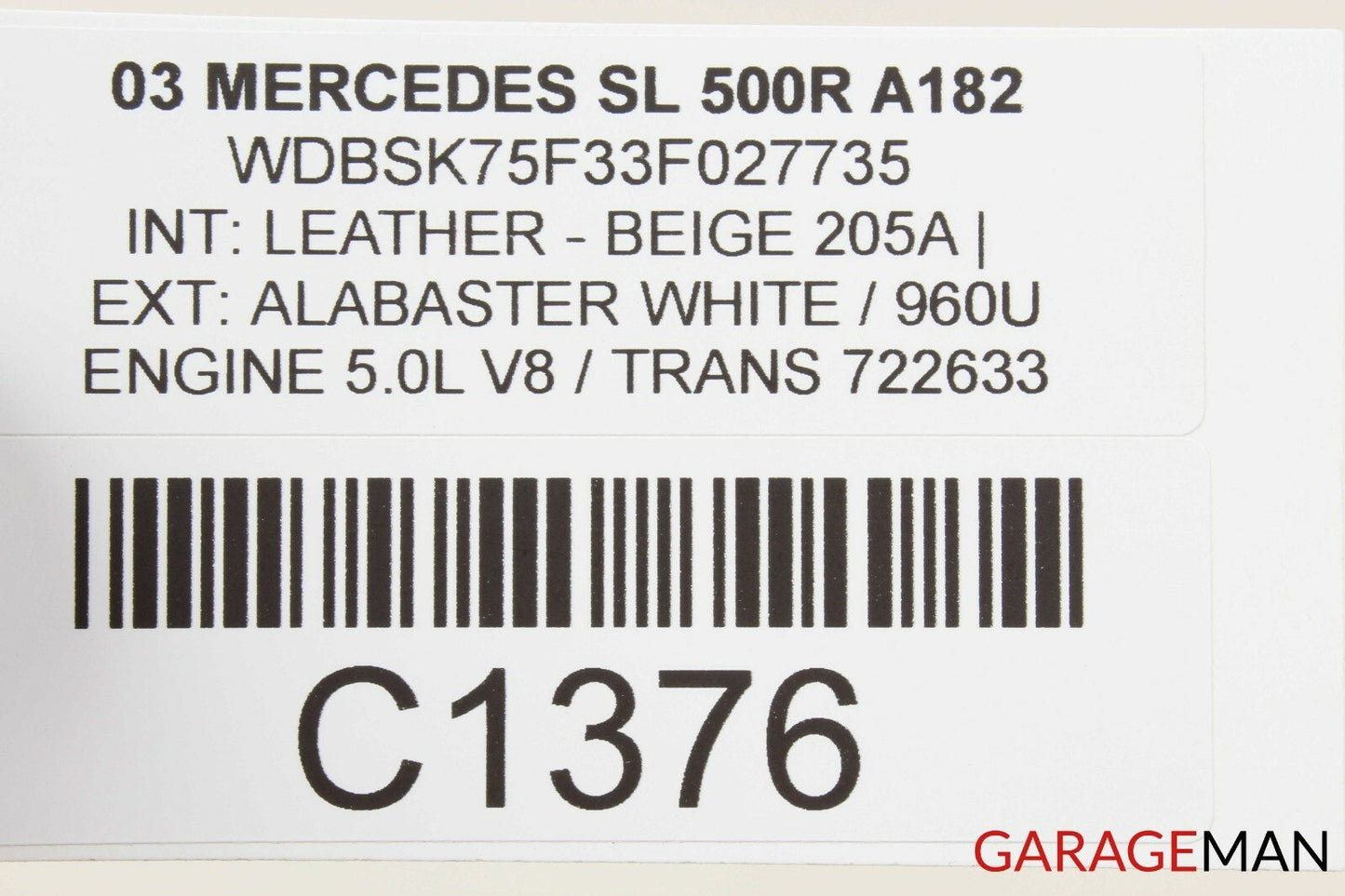 03-06 Mercedes R230 SL500 SL55 Rear Parktronic Display Buzzer Beige 0015420823