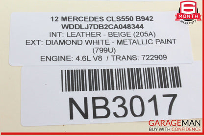 10-20 Mercedes W218 CLS550 Rear Left Window Regulator Motor 2078200542 OEM