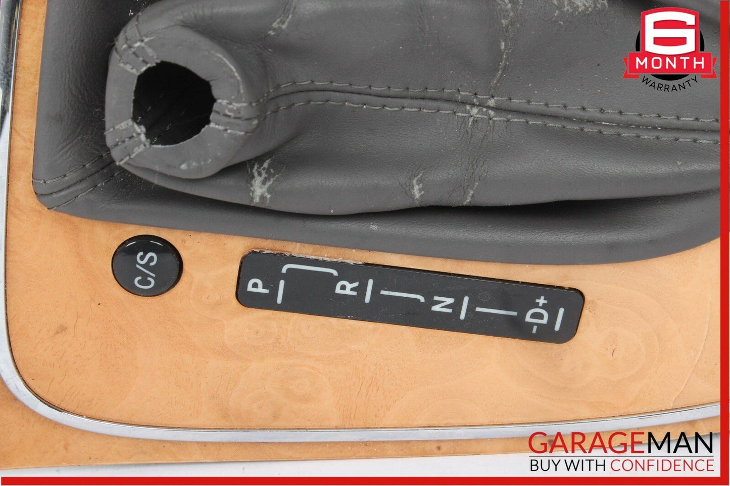 07-09 Mercedes W211 E350 E500 Floor Shift Shifter Knob Boot Cover Trim Wood OEM