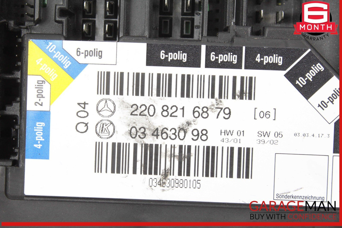00-06 Mercedes W220 S430 Rear Right Side Seat Door Control Module OEM