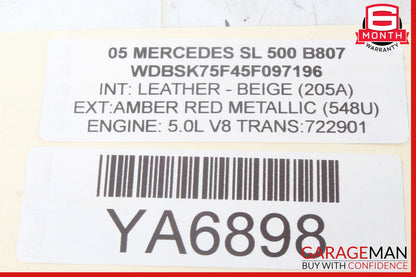 03-12 Mercedes R230 SL500 SL55 AMG Front Left Door Control Module 2308203526 OEM