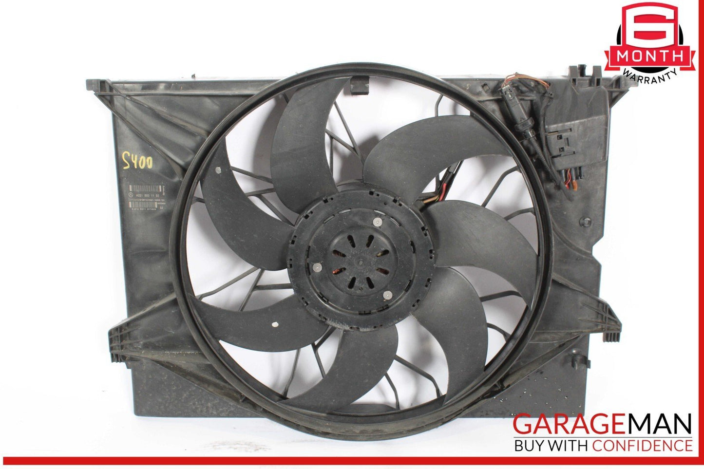 07-14 Mercedes W221 S400 S500 CL550 Engine Cooling Fan Shroud Motor Assembly OEM