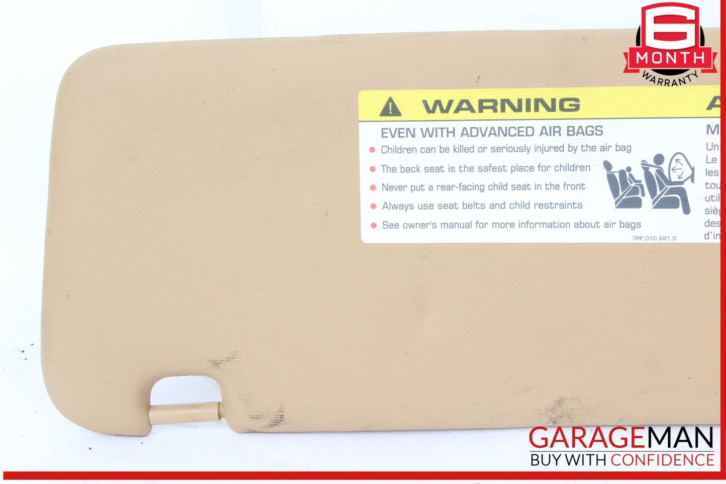 11-18 Porsche Cayenne S 958 Front Right Side Sun Visor Shade Cover OEM