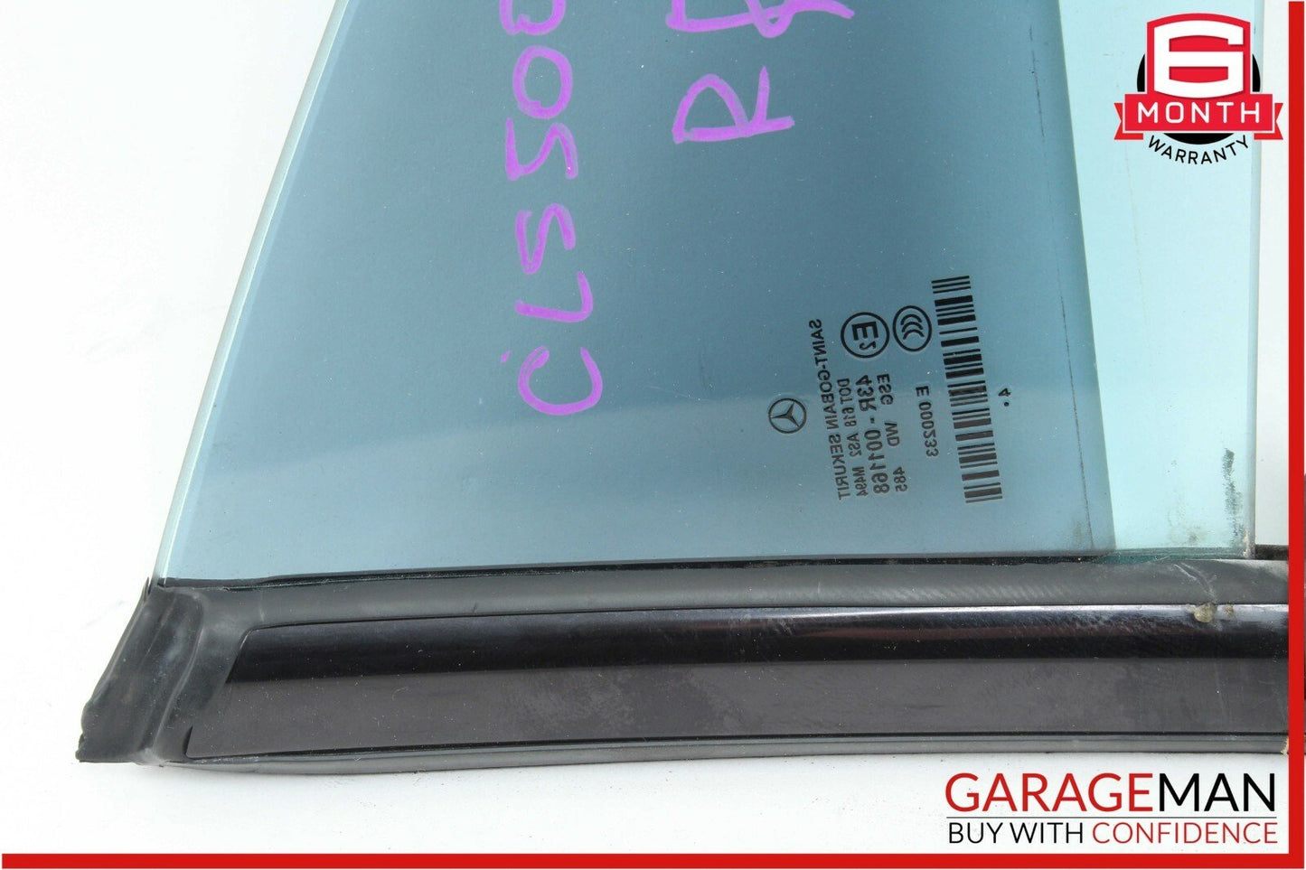 06-11 Mercedes W219 CLS500 Rear Right Quarter Door Window Glass Panel Assembly