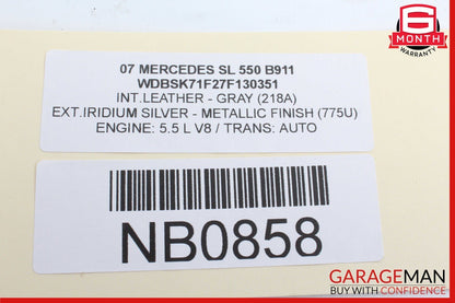 03-12 Mercedes R230 SL550 SL55 AMG Left Convertible Main Top Drive Lift Cylinder