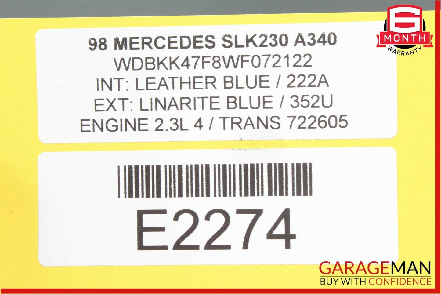 97-04 Mercedes R170 SLK320 SLK230 MAF Mass Air Flow Sensor Meter Tube Assembly