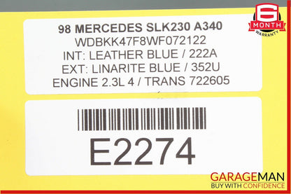 97-04 Mercedes R170 SLK320 SLK230 MAF Mass Air Flow Sensor Meter Tube Assembly