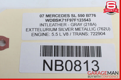 07-12 Mercedes R230 SL550 SL55 AMG Interior Rear View Mirror Gray OEM