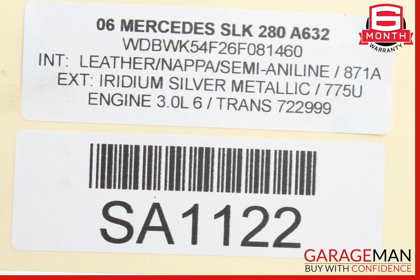 05-08 Mercedes R171 SLK280 Front Right Passenger Side Door Tweeter Speaker Cover