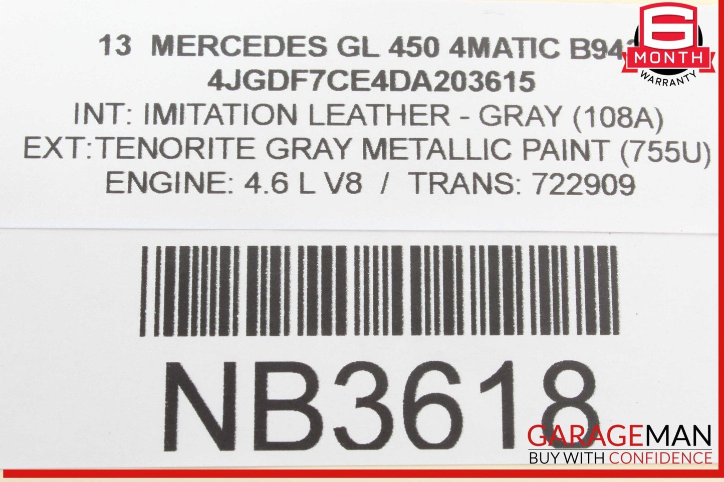 12-19 Mercedes X166 GL450 4MATIC Window Regulator Motor Front Right Side OEM