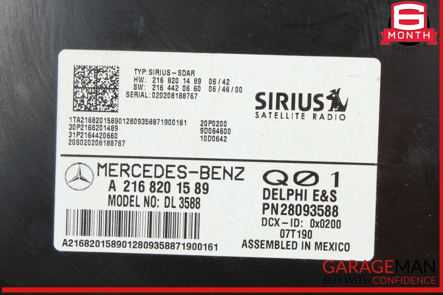 07-14 Mercedes W221 S550 SLK350 Sirius Satellite Radio Module Receiver OEM