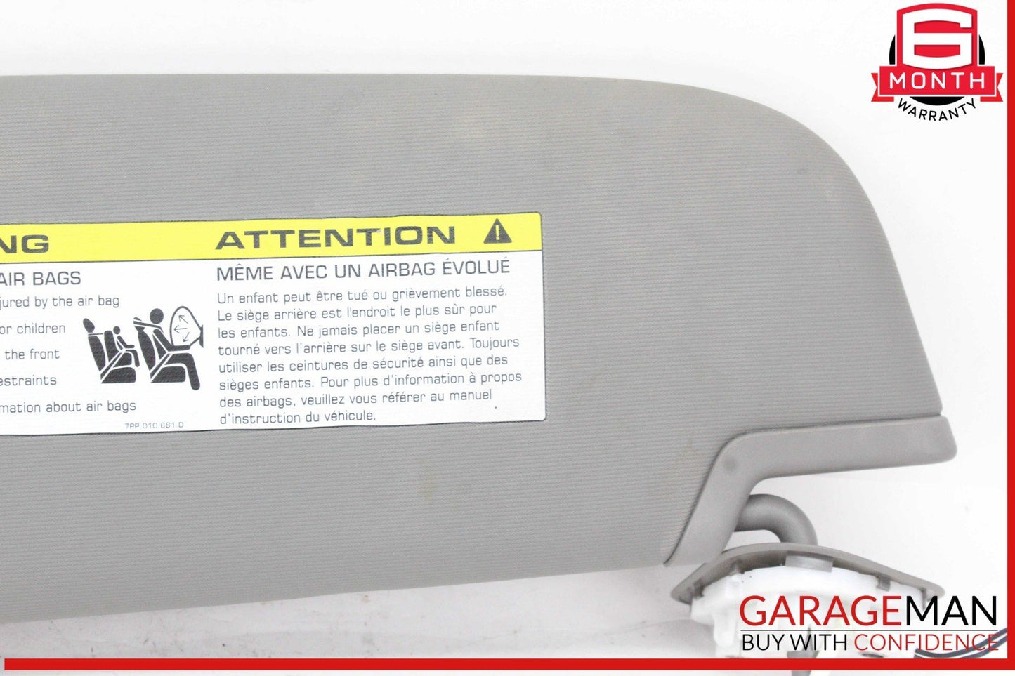 10-16 Porsche Panamera 970 Front Right Side Sunvisor Sun Visor Gray OEM