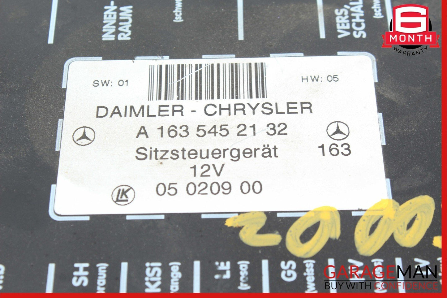 98-05 Mercedes W163 ML500 ML55 AMG Front Left Or Right Seat Control Module Unit