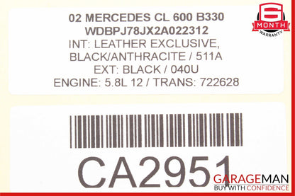00-11 Mercedes SLK350 CLK500 SL500 CL600 Anti Theft Alarm Control Module Unit