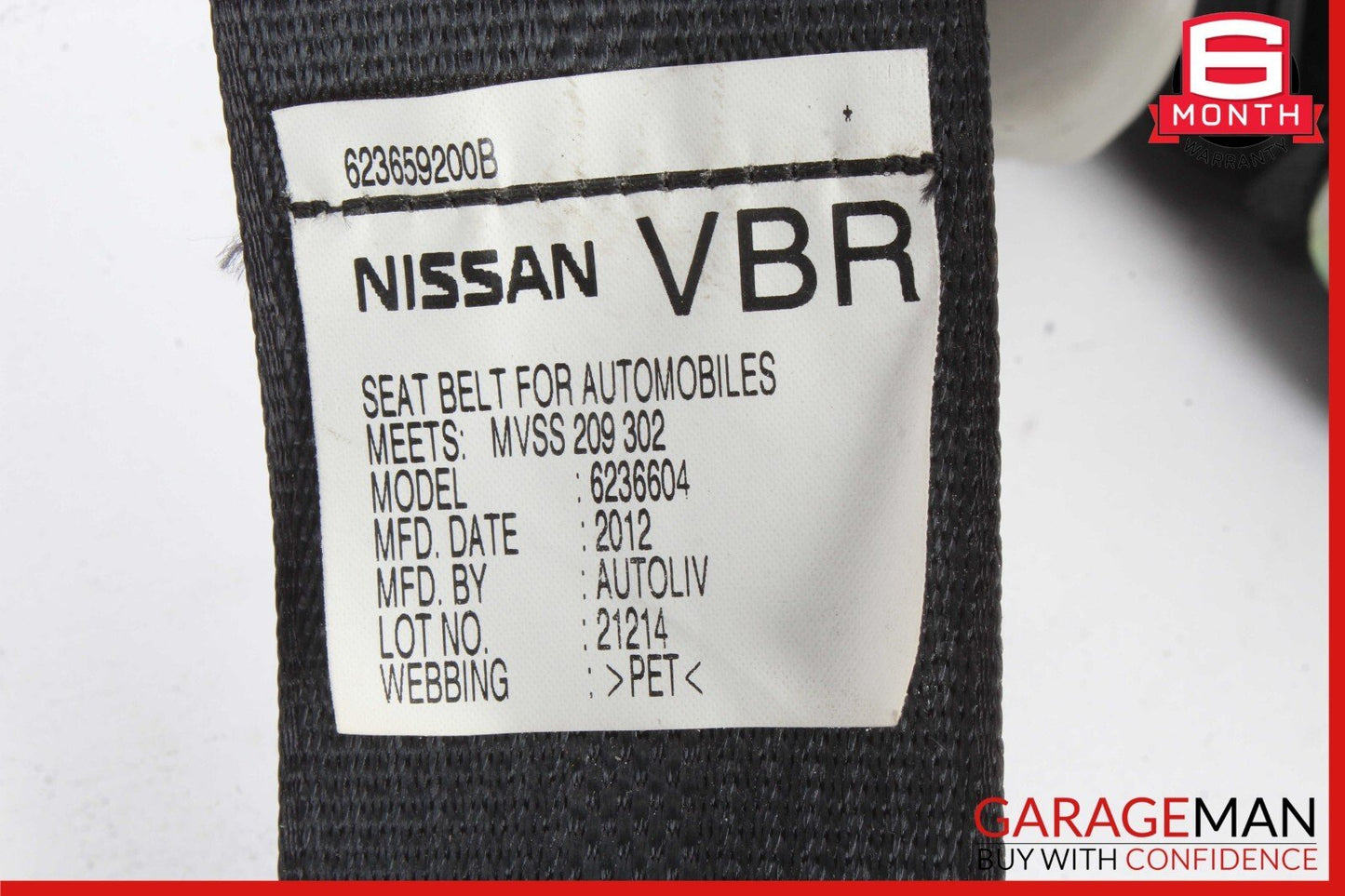 13-14 Nissan Leaf Rear Right Passenger Side Seatbelt Seat Belt Retractor OEM