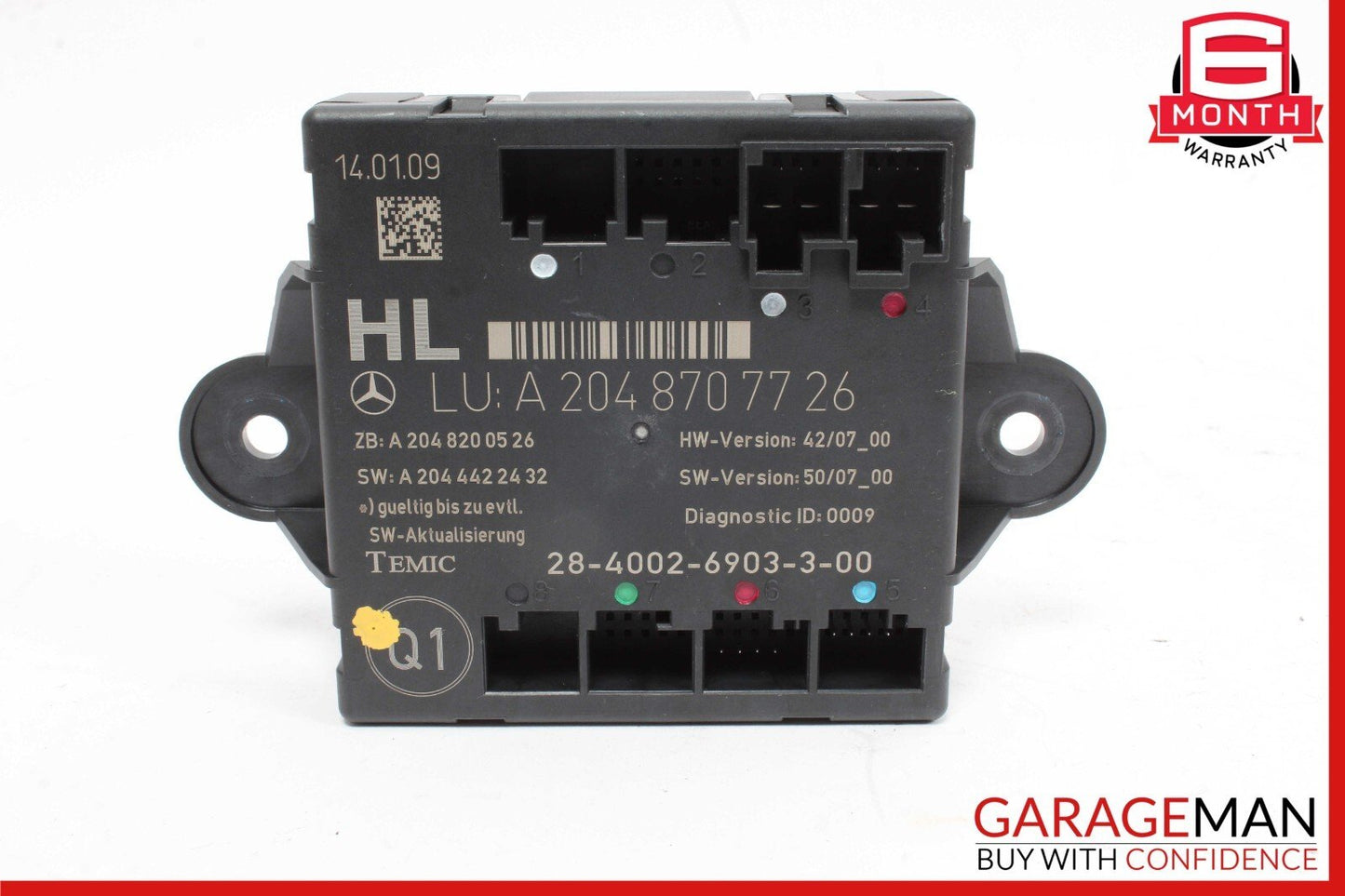 08-18 Mercedes W204 C300 C63 AMG Rear Left Side Door Control Module Unit OEM