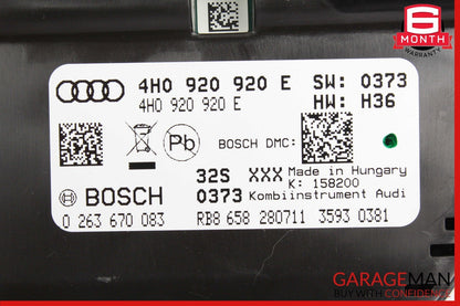 11-14 AUDI A8 INSTRUMENT CLUSTER SPEEDOMETER GAUGE 4H0920920E OEM