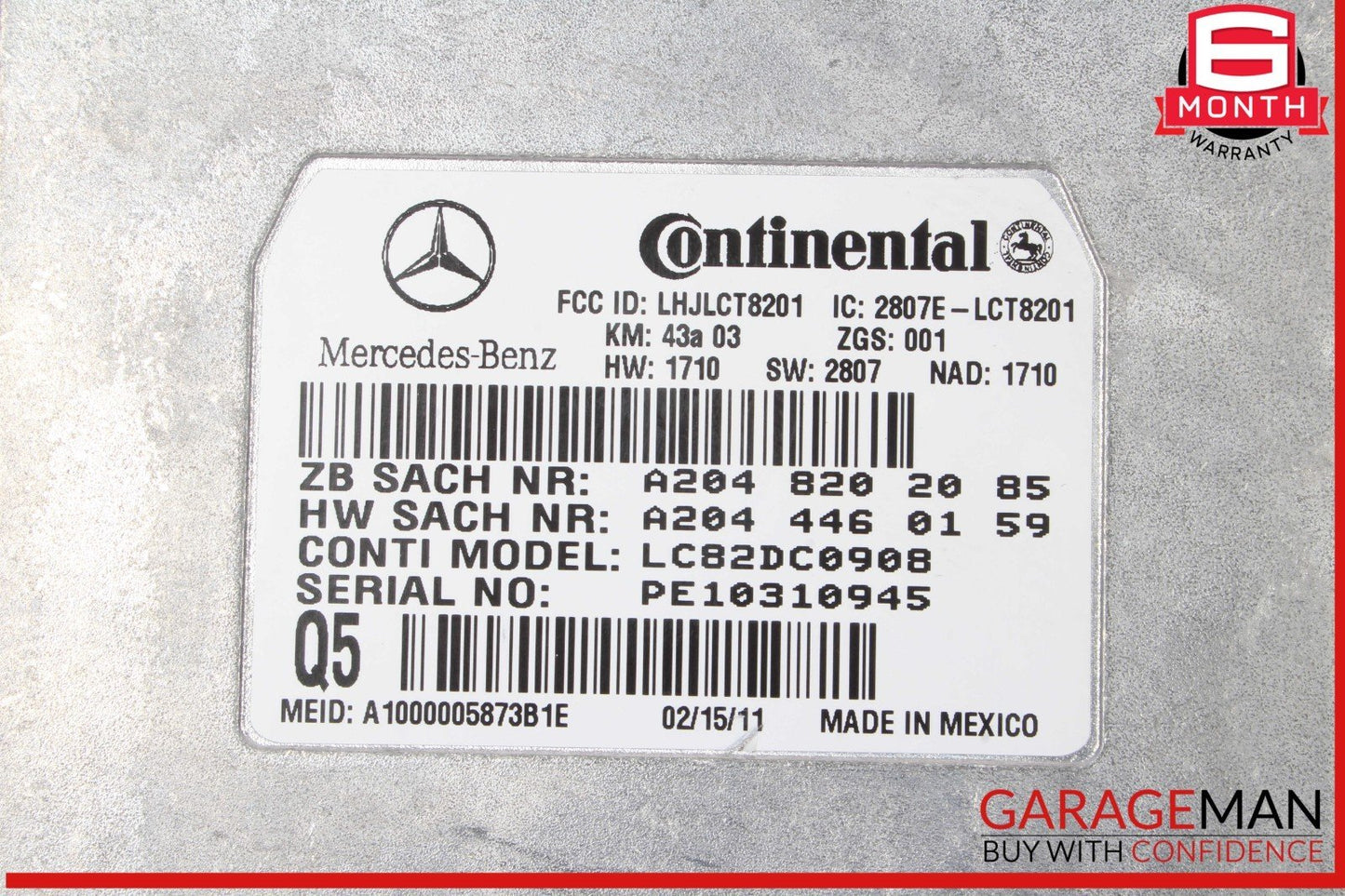 06-12 Mercedes W212 E350 Voice Communication Control Module Unit 2048202085 OEM