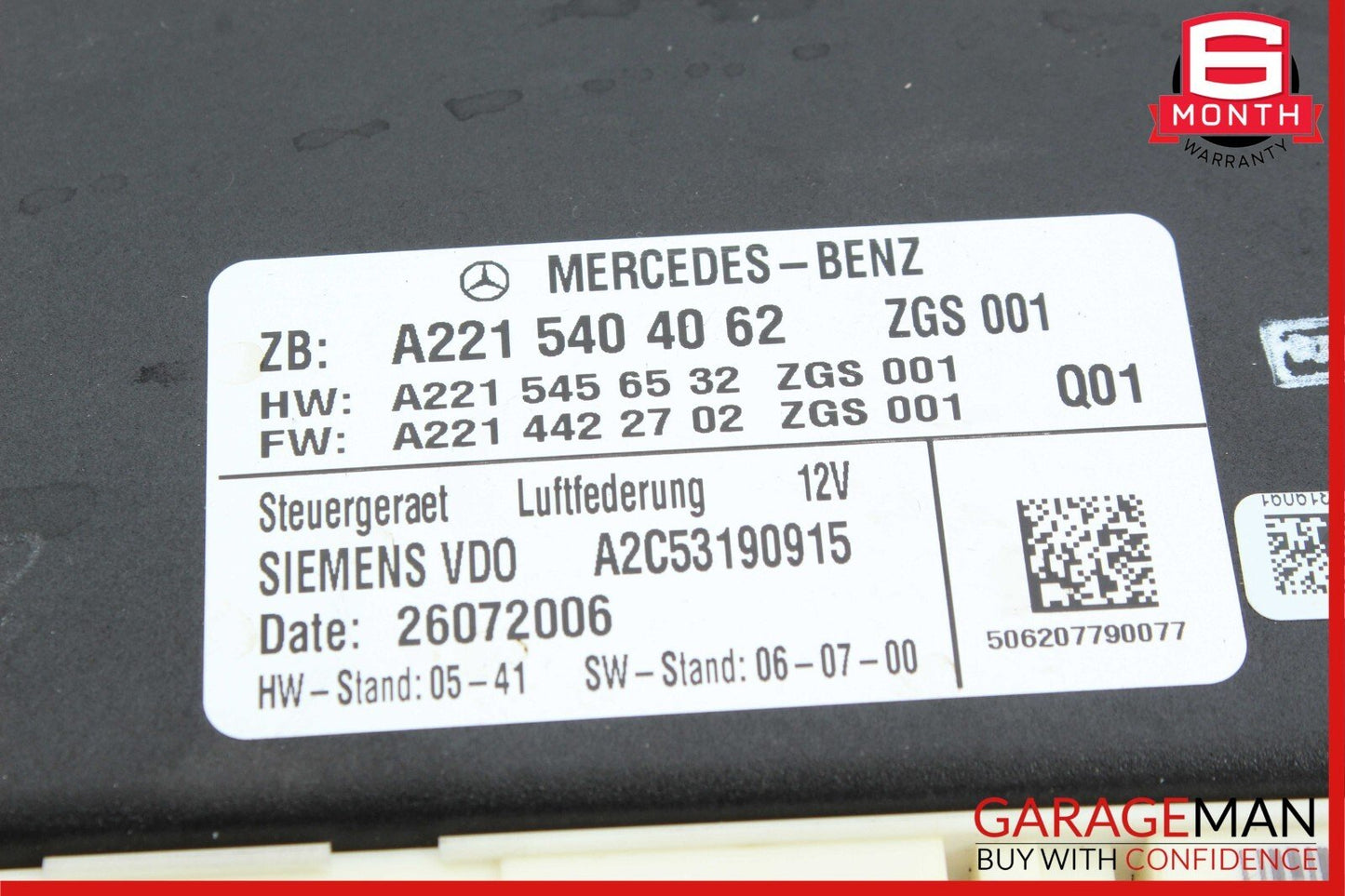 07-13 Mercedes W221 S350 S550 CL550 Airmatic Air Suspension Control Module OEM