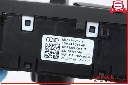 17-24 Audi A5 S5 RS5 A4 S4 Q7 Dash Headlight Control Switch 4M0941531AK OEM