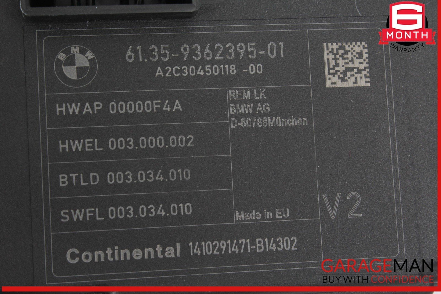 14-16 BMW 428i 435i Rear Electronic Body Fuse Control Module 9362395 OEM