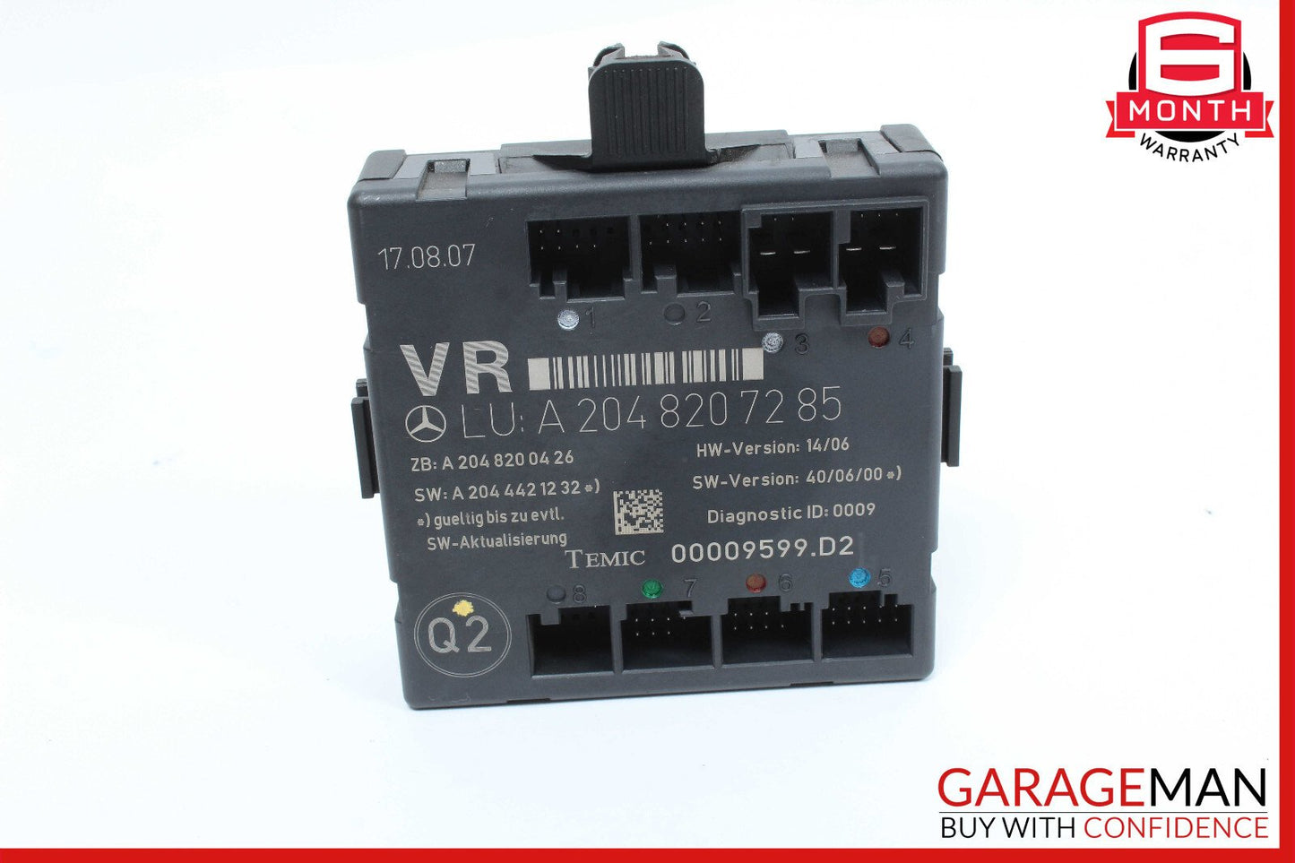 08-14 Mercedes W204 C300 C350 Sedan Front Right Side Door Control Module Unit